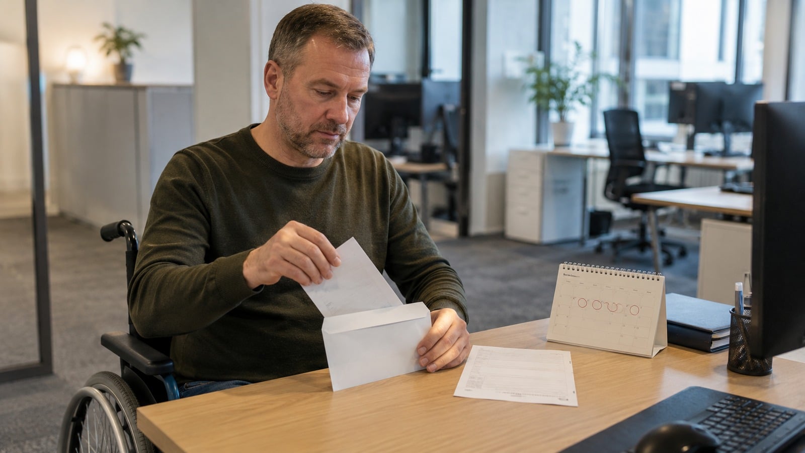 Arbeitnehmer informiert Arbeitgeber schriftlich über einen laufenden GdB-Antrag