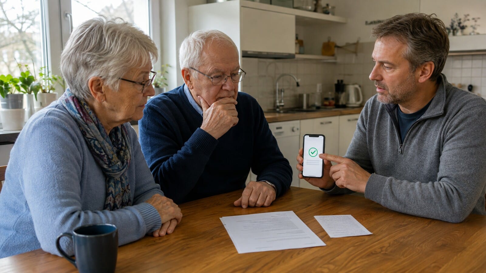 Rentner-Ehepaar dokumentiert mit seinem Sohn einen vorübergehenden Geldvorschuss