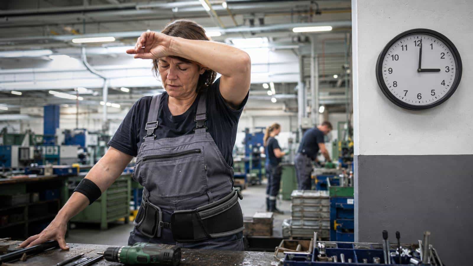 EM-Rentnerin bei der Arbeit in Werkstatt