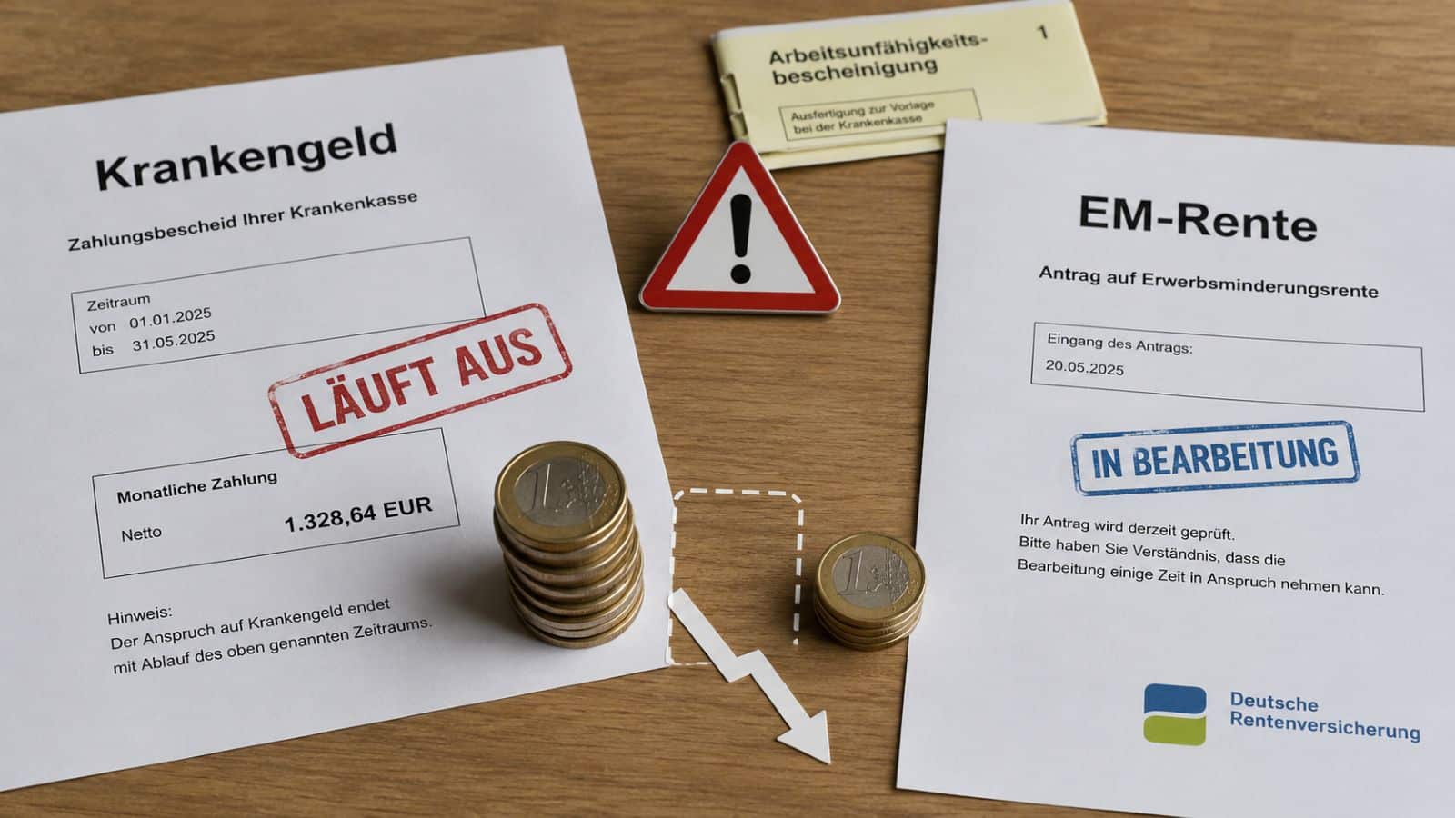 Problem: Krankengeld endet und Rente ist noch in Bearbeitung