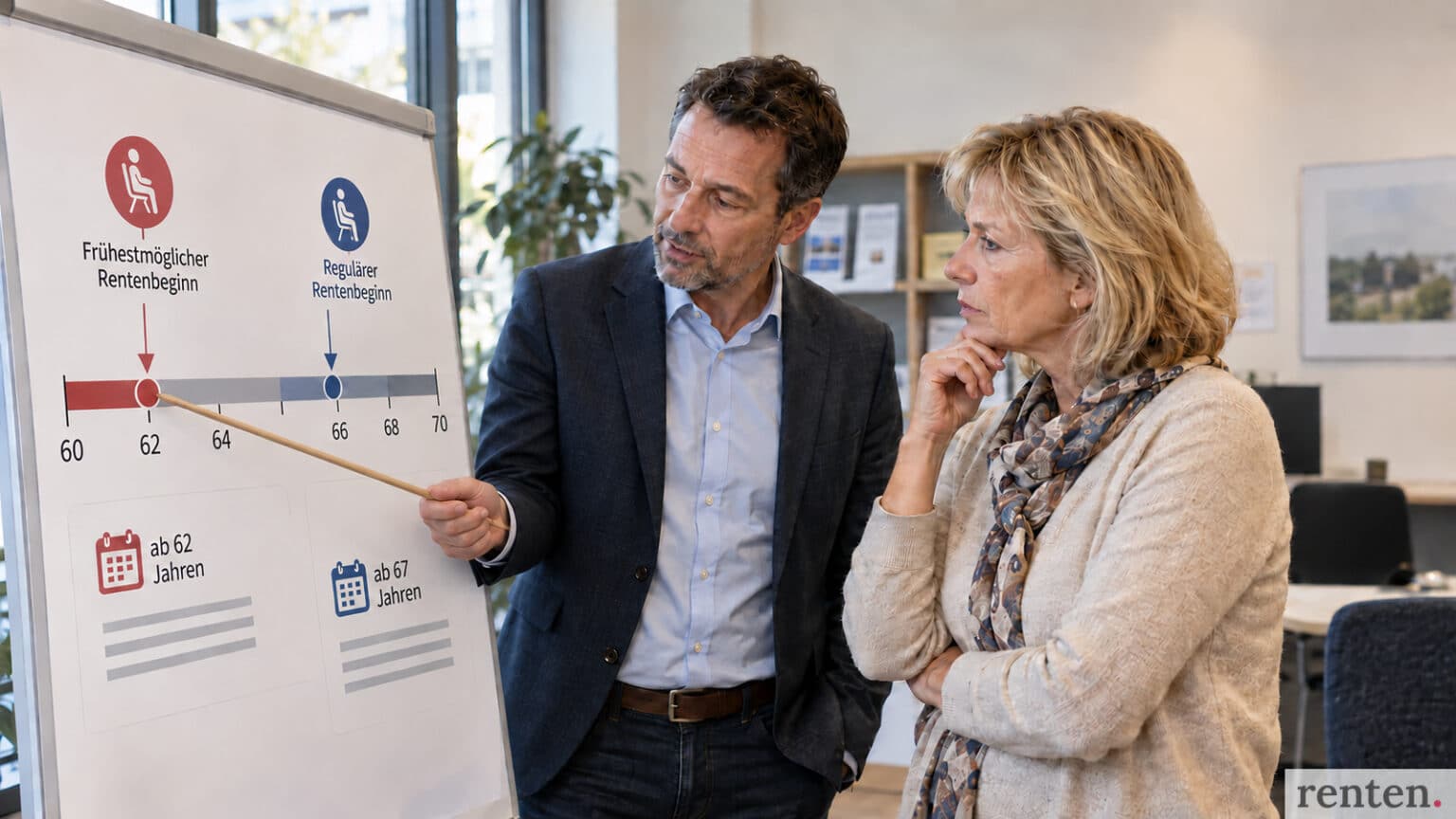 Rentenauskunft 2026: Frühester Start und Rentenhöhe ab 55
