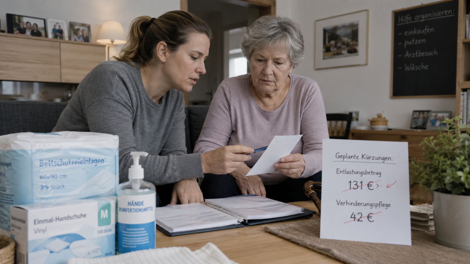Pflegepersonal erklärt Pflegebedürftiger die 173 Euro Kürzung bei Pflegegrad 1