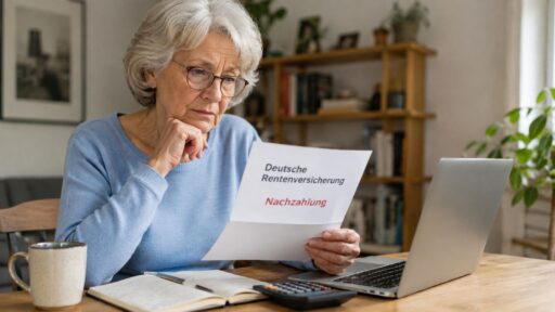 Rentnerin liest Schreiben der Rentenversicherung, in der die Rentenkasse Beträge zurückfordert