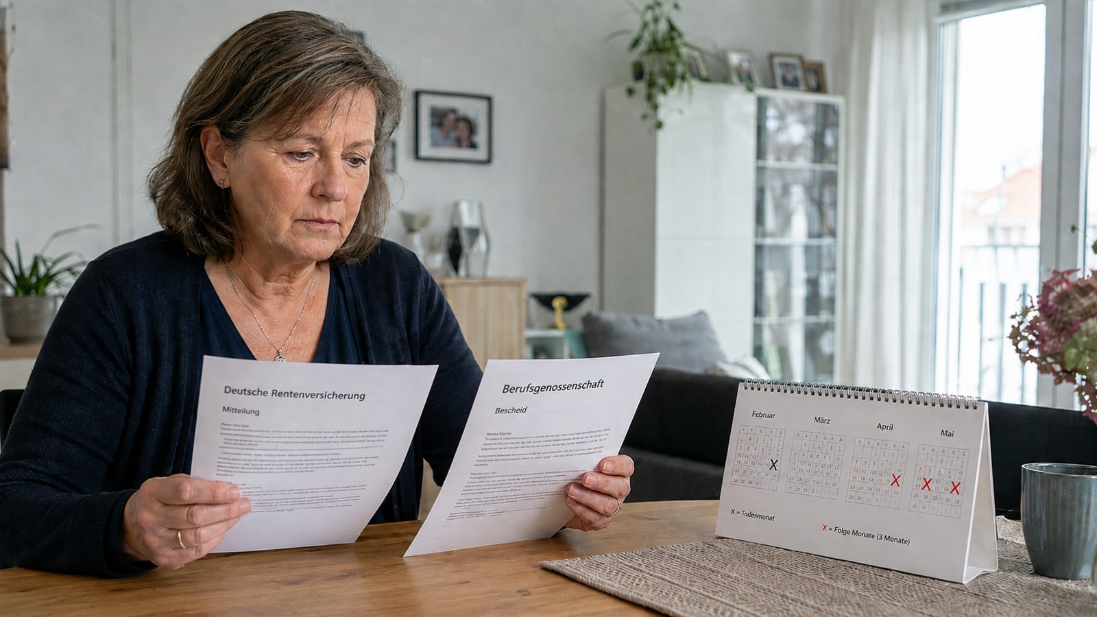 Witwe vergleicht Bescheide von Rentenversicherung und Berufsgenossenschaft